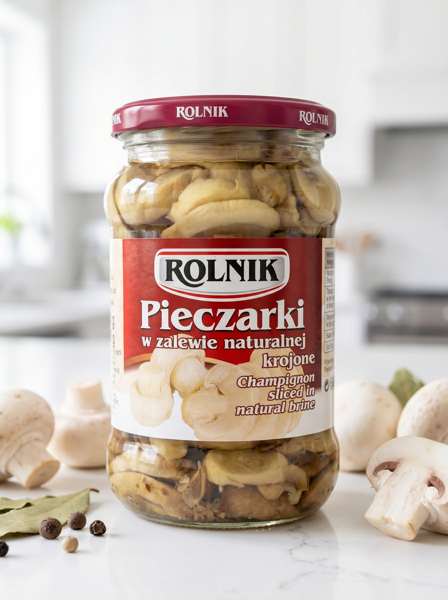 Pieczarki w zalewie naturalnej krojone